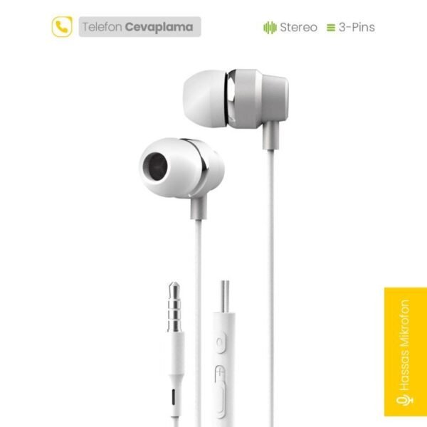 Jopus JO-K64 Bolero Universal 3.5mm Mikrofonlu Kulaklık Beyaz Renk