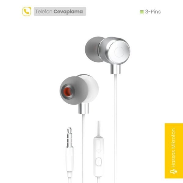 Jopus JO-K66 Buffo Universal 3.5mm Mikrofonlu Kulaklik Beyaz renk