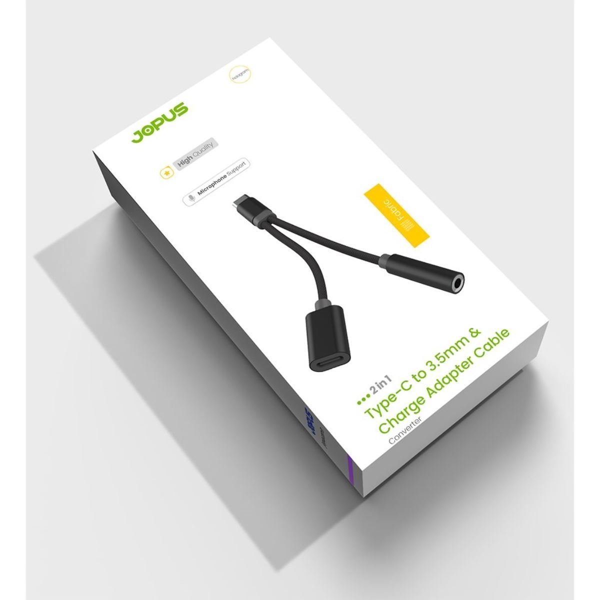 055853_2.jpg Jopus JO-TY09 Type-C Şarj + Kulaklık Çoklayıcı Adaptör - Görsel 1