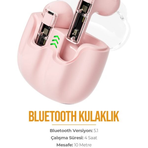Azeada PD-BT119 TWS Bluetooth Kulaklık Pembe Renk