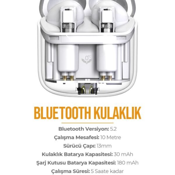 Azeada PD-BT117 TWS Bluetooth Kulaklık Beyaz Renk