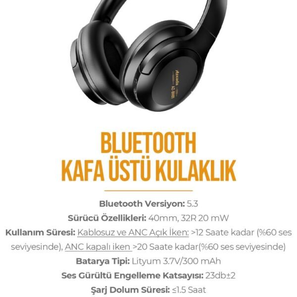 Azeada AZ-BH01 Kulaküstü Bluetooth Kulaklık