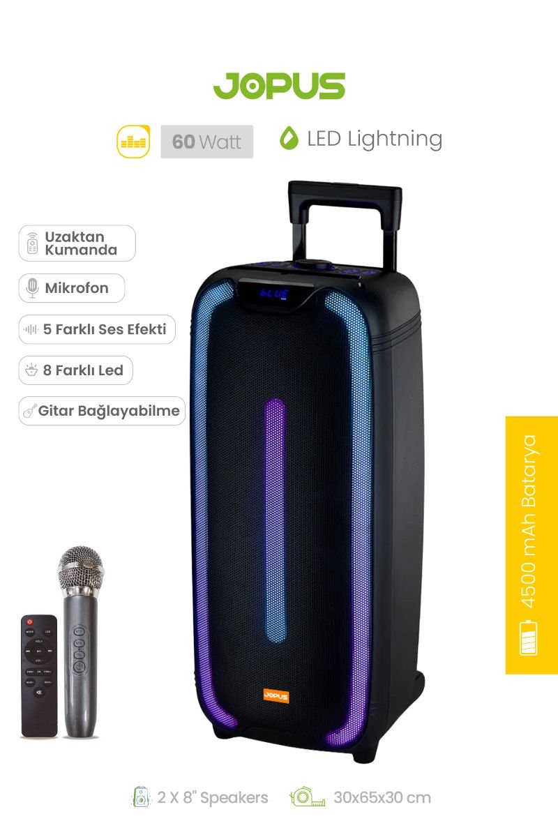 060196_5.jpg Jopus Vocal Mikrofonlu Bluetooth Hoparlör - Görsel 1