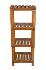 Wooden City Kahverengi Dekoratif Katlı Ahşap Raf Portatif Ayakkabılık Çiçeklik Saksılık