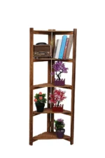 Wooden City Banyo Köşe Düzenleyici Mutfak Rafı Banyo Dolabı Çok Amaçlı Raf 5 Katlı Köşe Rafı Köşe Düzenleyici - Görsel 6