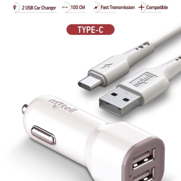 Mytell Universal Type C MY-A5 2IN1 2 USB'li 2100 mAh Araç Sarji