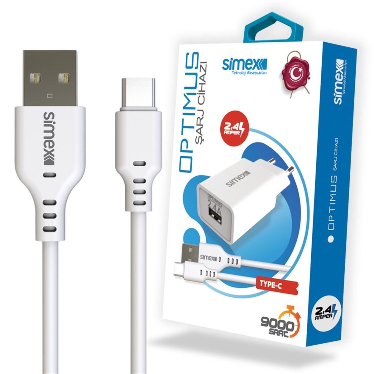 40796_1.jpg Simex Universal Type-C SPS-03 Optimus 2in1 2400 mAh Sarj Seti - Görsel 1