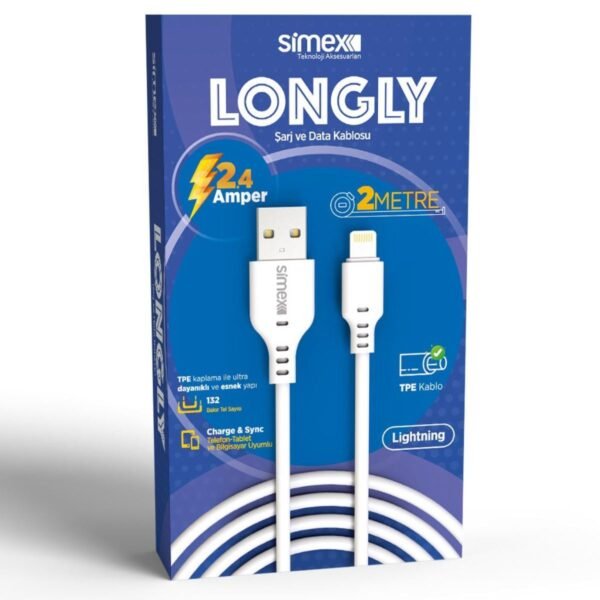 Simex iPhone 77 Plus SPK-08 2mt Longly Data Kablosu